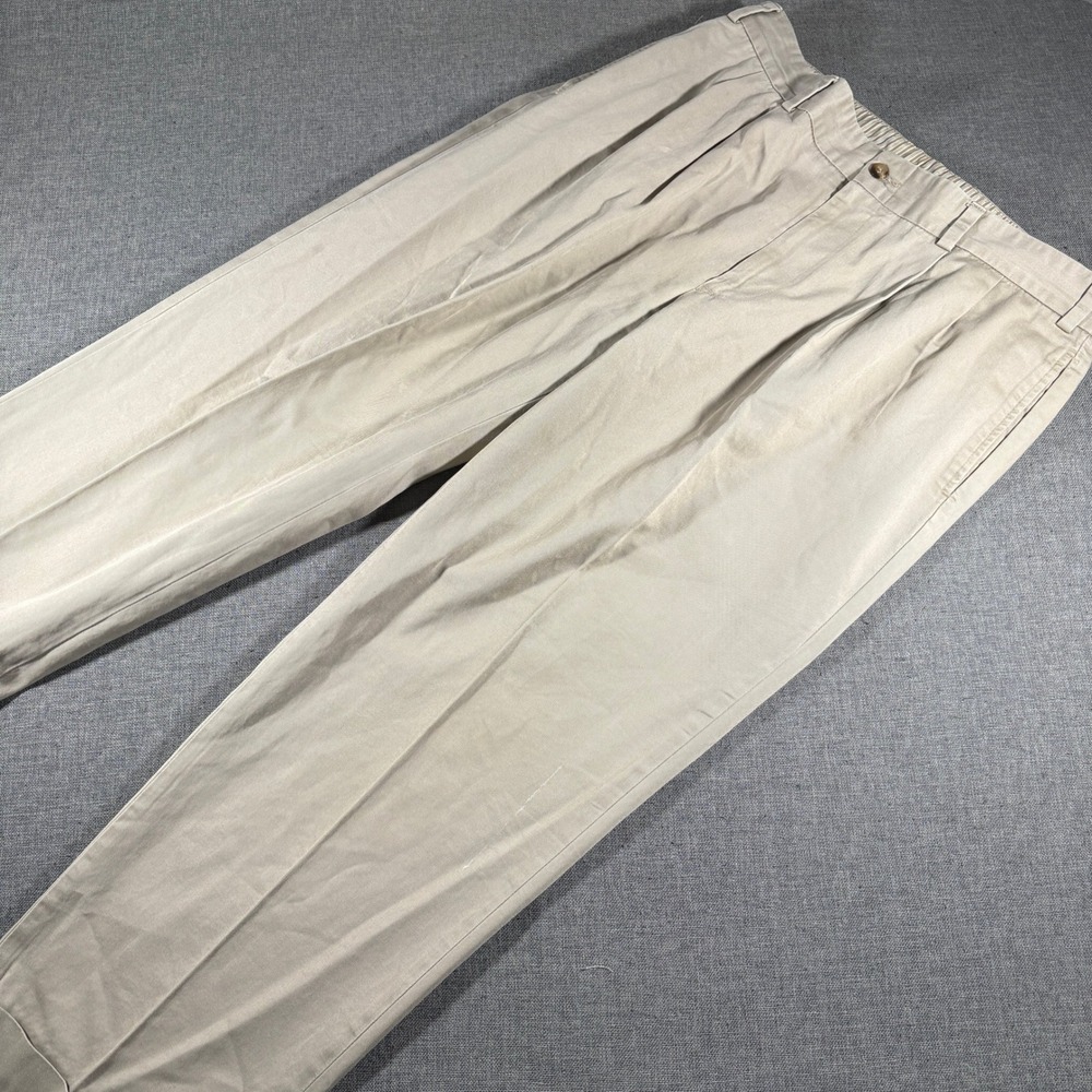 Bills Khakis M2P Trousers Mens 38x30 Tan Pleated Cuffed Chinos Made in USA 7682